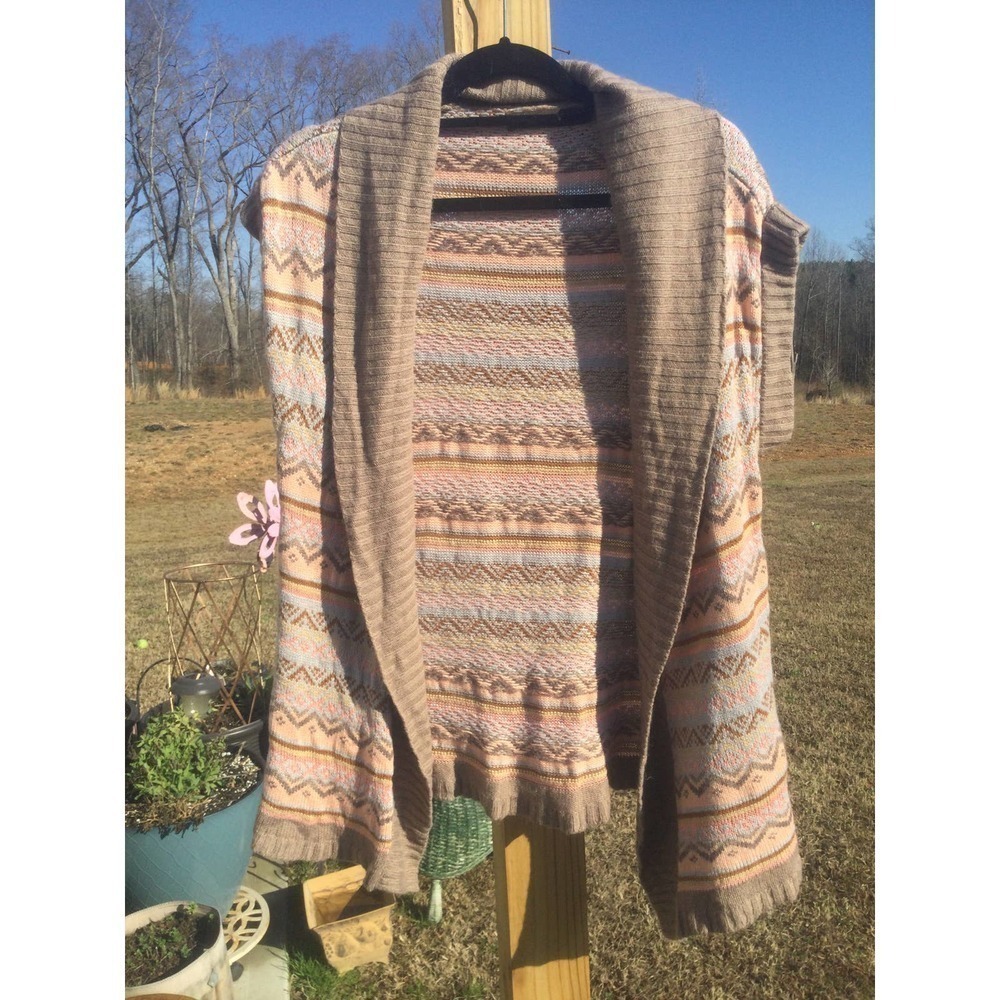 The Limited Beige and Pink Patterned Cardigan